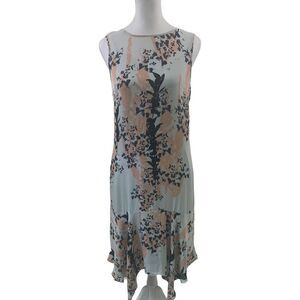 Reiss Gray Floral Asymmetrical Dress Size 4